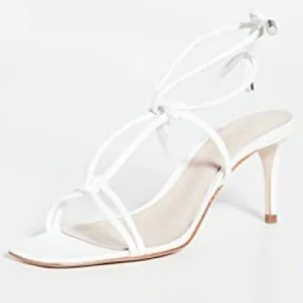 SCHUTZ Belize WHITE strappy Knotted Heels Size 9.5